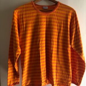 Marimekko long-sleeved orange stripe tee - medium